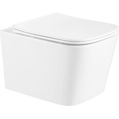 Безободковый подвесной унитаз Imprese Kubik Twist c06810233TW (воронкообразный, с сиденьем), фото 