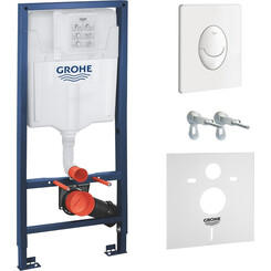 Инсталляция для унитаза 4 в 1 Grohe Rapid SL (38722001+37131000, с клавишей смыва, прокладкой и креплением к стене), фото 