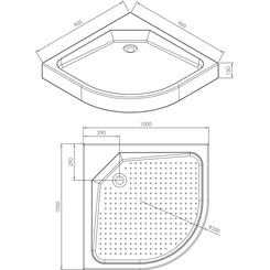 Душевой поддон Imprese s0941010R (100x100 см, с сифоном), фото 
