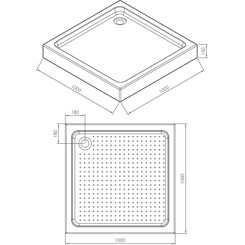 Душевой поддон Imprese s0941010S (100x100 см, с сифоном), фото 