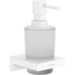 Дозатор для жидкого мыла Hansgrohe AddStoris White Matt 41745700 (белый матовый, настенный), Цвет производителя: белый матовый, фото 