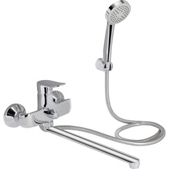 Смеситель для ванны Lidz Wieza 005 Chrome LDWIE005CRM45411 (с лейкой и шлангом), фото 