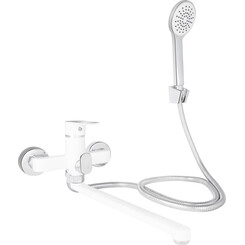 Смеситель для ванны Lidz Latwa 005 White/Chrome LDLAT005WHI45425 (белый/хром, с лейкой и шлангом), Цвет производителя: белый, хром, фото 