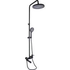 Душевая система Qtap Jay Black Matt QTJAY111BLM45549 (черная матовая, с изливом), Цвет производителя: черный матовый, фото 