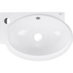 Умывальник Qtap Leo White Glossy QT11111008RW (42x28 см, белый глянцевый), Доступные размеры: 42 x 28 L, фото 