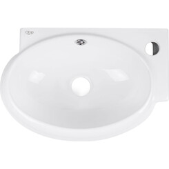 Умывальник Qtap Leo White Glossy QT11111008LW (42x28 см, белый глянцевый), Доступные размеры: 42 x 28 R, фото 