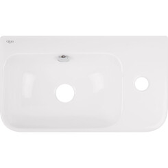 Умывальник Qtap Tern White Glossy QT1711H02LW (45x25 см, белый глянцевый), Доступные размеры: 45 x 25 R, фото 
