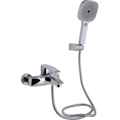 Смеситель для ванны Qtap Swan Eco Chrome QTSWA259CRM45534 (с лейкой и шлангом), фото 