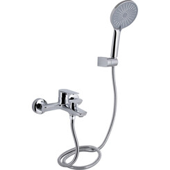 Смеситель для ванны Qtap Leo New Chrome QTLEO259CRM45563 (с лейкой и шлангом), фото 