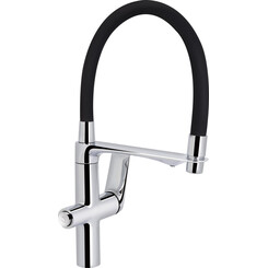 Смеситель для кухни Qtap Vlasta New Chrome/Black Matt QTVLA364CRM45648 (хром/черный матовый, c гибким изливом и подключением питьевой воды), фото 