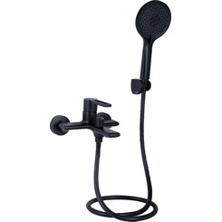 Смеситель для ванны Qtap Taurus Black Matt QTTAU259BLM45662 (черный матовый, с лейкой и шлангом), Цвет производителя: черный матовый, фото 