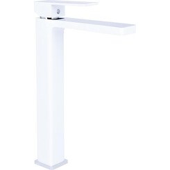 Смеситель для умывальника Qtap Gemini Chrome/White QTGEM269CRW45679 (хром/белый, высокий), Цвет производителя: хром, белый, фото 