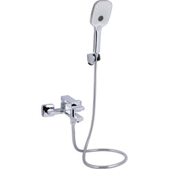 Смеситель для ванны Qtap Gemini Chrome QTGEM259CRM45681 (хром, с лейкой и шлангом), Цвет производителя: хром, фото 