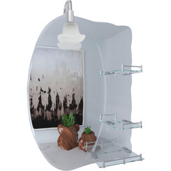 Зеркало для ванной комнаты Lidz Sofi LD78SO6887 (140.07.05, 68x88 см, с 3-мя полками и светильником), фото 