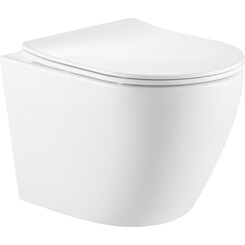 Безободковый подвесной унитаз Qtap Robin Ultra Quiet Rimless QT13332381AW (с сиденьем), фото 