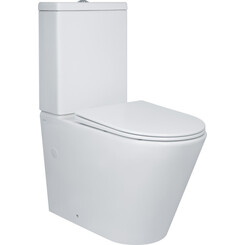 Безободковый унитаз-компакт Qtap Swan Ultra Quiet Rimless QT16222182TW (с сиденьем), фото 