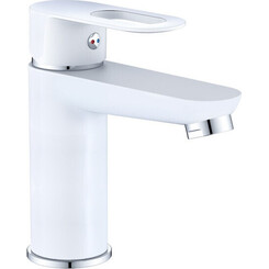 Змішувач для умивальника Lidz Latwa 001 Chrome/White LDLAT001WHI45423 (хром/білий), Колір виробника: хром, білий, фото 