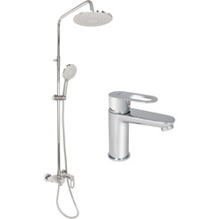 Комплект смесителей 2 в 1 для ванной комнаты Lidz Latwa Chrome LDLAT001CRM4541246360 (LDLAT001CRM45412 + LDLAT1030CRM45417), фото 