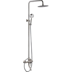 Душевая система RJ Lux SS Stainless steel RJSP120-08CH (нержавеющая сталь, с изливом), фото 