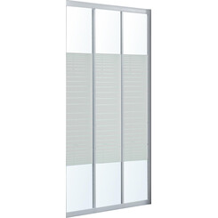 Душевая дверь Eger 599-075-100 (100 см, стекло с рисунком, профиль белый), Доступные размеры: 100, Цвет производителя: белый, Расположение проема (входа): универсальное (оборачиваемое), фото 