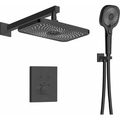 Душевая система с термостатом Imprese Centrum EQ Black Matt V-10301EQ (черная матовая, скрытого монтажа), Цвет производителя: черный матовый, фото 
