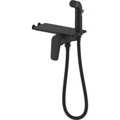 Гигиенический душ со смесителем Imprese Perla Black Matt f03708010CA (черный матовый, скрытого монтажа, с полкой), Цвет производителя: черный матовый, фото 