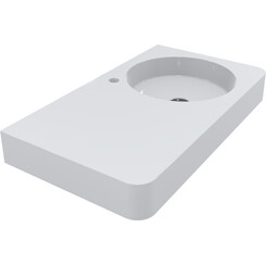 Умывальник-столешница Miraggio Loop 800 R Miramarble 8814187 (80x45 см, белый глянцевый, с крылом), Доступные размеры: 80 x 45 R, Технология производства: Miramarble, Цвет производителя: белый глянец, фото 