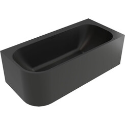 Мраморная ванна Miraggio Maria L Miramarble Matt Full RAL 8814342 (186x87 см, черная матовая, правосторонняя), Технология производства: Miramarble Full RAL, Цвет производителя: черный матовый, фото 