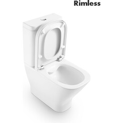 Безободковый унитаз-компакт Roca Gap A34273700H+A341730000 (без сиденья), фото 