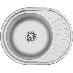 Кухонна мийка Kroner KRP Satin 5745 (Satin-574508180, 57x45 см, 0.8 мм, з сифоном), Тип поверхні: сатин (матовая), фото 