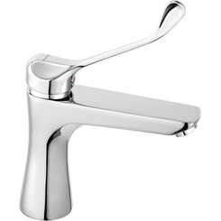 Змішувач для умивальника Ferro Algeo Square Medico Chrome BAQM2 (медичний, з донним клапаном), фото 