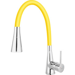 Смеситель для кухни Ferro Zumba II Chrome/Yellow BZA42C (хром/желтый, c гибким изливом), Цвет производителя: хром, желтый, фото 