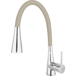 Змішувач для кухні Ferro Zumba II Chrome/Beige BZA42P (хром/бежевий, з гнучким виливом), Колір виробника: хром, бежевий, фото 