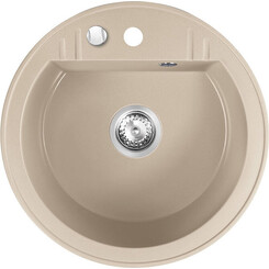 Мийка для кухні Ferro Mezzo II Sand DRGM1/51SA (51x51 см, пісок, з сифоном та клапаном-автоматом), Доступні розміри: Ø 51, Колір виробника: пісочний, фото 