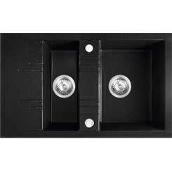 Мойка для кухни Ferro Mezzo II Graphite DRGM3/48/79BA (79x48 см, графитовая, с фруктовницей, с сифоном и клапаном-автоматом), Доступные размеры: 79 x 48, Цвет производителя: графит, фото 