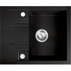 Мойка для кухни Ferro Mezzo II Graphite DRGM48/58BA (58x48 см, графитовая, с сифоном и клапаном-автоматом), Доступные размеры: 58 x 48, Цвет производителя: графит, фото 