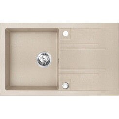 Мойка для кухни Ferro Mezzo II Sand DRGM48/78SA (78x48 см, песок, с сифоном и клапаном-автоматом), Доступные размеры: 78 x 48, Цвет производителя: песочный, фото 