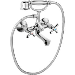 Смеситель для ванны Ferro Retro Chrome XR11 (с лейкой и шлангом), фото 