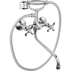 Смеситель для ванны Ferro Retro Chrome XR11A (с лейкой и шлангом), фото 