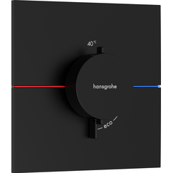 Внешняя часть смесителя скрытого монтажа с термостатом для душа Hansgrohe ShowerSelect E Matt Black 15574670 (черная матовая), Цвет производителя: черный матовый, фото 