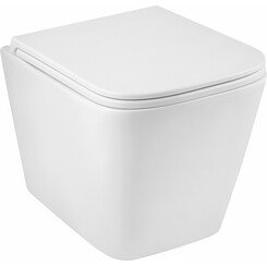 Безободковый подвесной унитаз Kroner Eifel Tornado WHI493436 (EifelWHI493436, с сиденьем), фото 