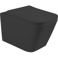 Безободковый подвесной унитаз Volle Libra 2.0 Vortice De La Noche 1321.001004 (черный матовый, воронкообразный, с сиденьем), фото 