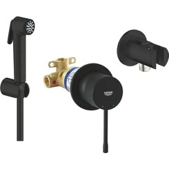 Гигиенический душ со смесителем Grohe Essence Black Matt UA111197243 (черный матовый, скрытого монтажа), фото 