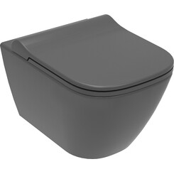 Безободковый подвесной унитаз Volle Solo Rimless Anthracite 13-55-111Grey (антрацит, с сиденьем), Цвет производителя: антрацит, фото 