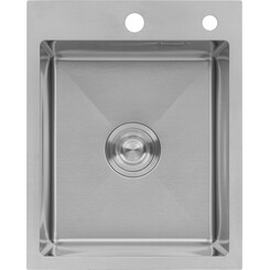 Кухонна мийка Kroner KRP Gebürstet 4050HM (Geburstet-4050HM, 40x50 см, 3.0/1.0 мм, з коландером та сифоном), Доступні розміри: 40 x 50, фото 