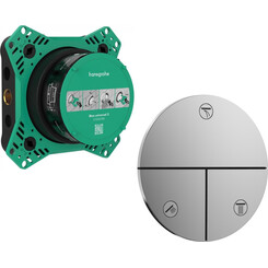 Переключатель на 3 потребителя Hansgrohe ShowerSelect Comfort S Chrome 15558000+01500180 (хром, внутренняя часть в комплекте), Цвет производителя: хром, фото 