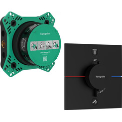 Смеситель скрытого монтажа с термостатом для ванны Hansgrohe ShowerSelect E Matt Black 15578670+01500180 (черный матовый, внутренняя часть в комплекте), Цвет производителя: черный матовый, фото 