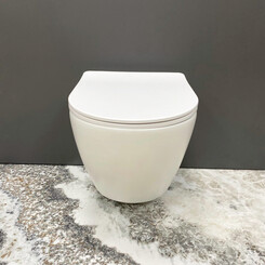 Безободковый подвесной унитаз VBI Vulcano White Matt VBI-020415 (белый матовый, с сиденьем), Цвет производителя: белый матовый, фото 