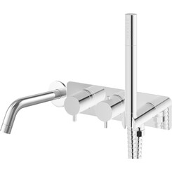 Смеситель скрытого монтажа для ванны Kohlman Axel Chrome KPL-QW265AW (хром, с лейкой и шлангом, внутренняя часть в комплекте), Цвет производителя: хром, фото 