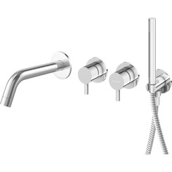 Смеситель скрытого монтажа для ванны Kohlman Axel Chrome KPL-QW260AW (хром, с лейкой и шлангом, внутренняя часть в комплекте), Цвет производителя: хром, фото 